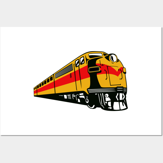 Vintage Freight Train Retro Wall Art by retrovectors